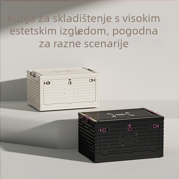 Plastična kutija za odlaganje, sklopiva s kotačićima, kapacitet 50-60 L, PP materijal, preklopni poklopac
