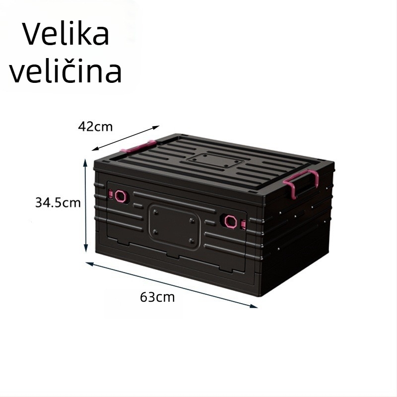 Plastična kutija za odlaganje, sklopiva s kotačićima, kapacitet 50-60 L, PP materijal, preklopni poklopac