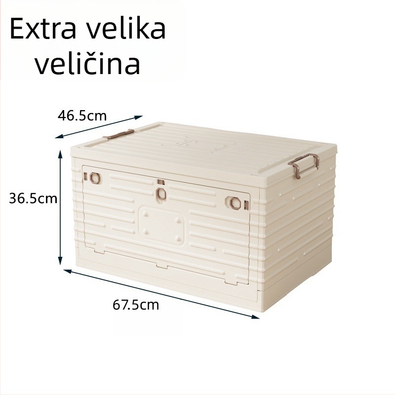 Plastična kutija za odlaganje, sklopiva s kotačićima, kapacitet 50-60 L, PP materijal, preklopni poklopac