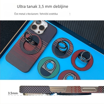 Magnetni držač za telefon s prstenom i dvostrukim preklopom, MagSafe, prenosni ručni nosač, univerzalna kompatibilnost s magnetnim kućištem, materijal: cinkova legura i Kevlar