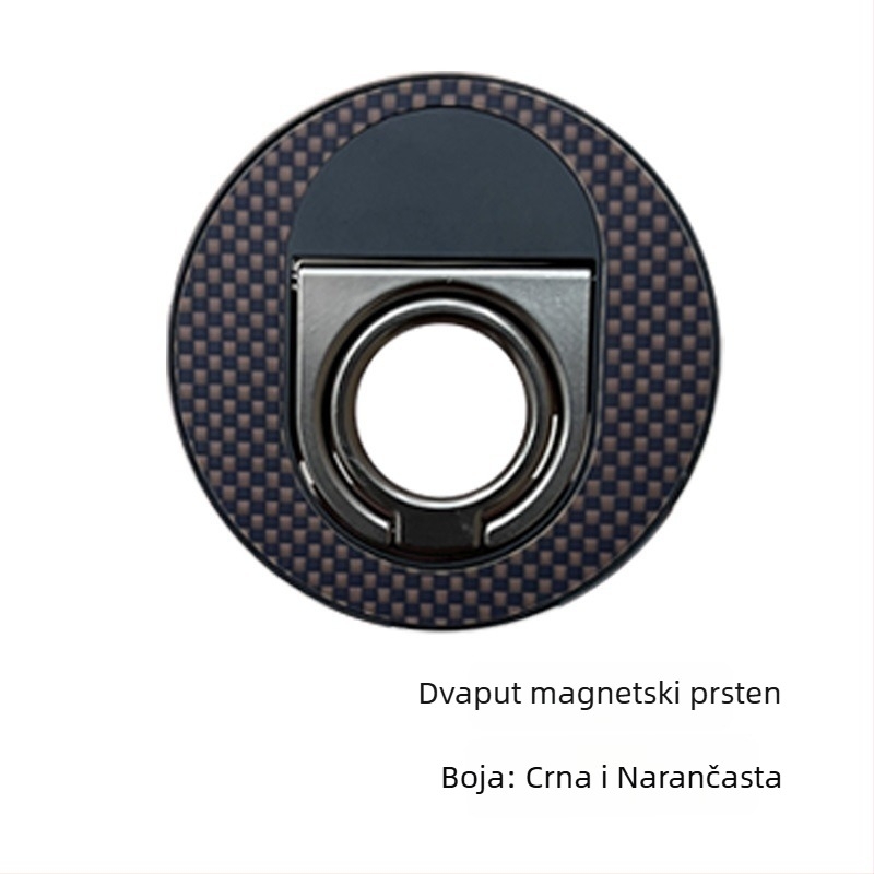 Magnetni držač za telefon s prstenom i dvostrukim preklopom, MagSafe, prenosni ručni nosač, univerzalna kompatibilnost s magnetnim kućištem, materijal: cinkova legura i Kevlar