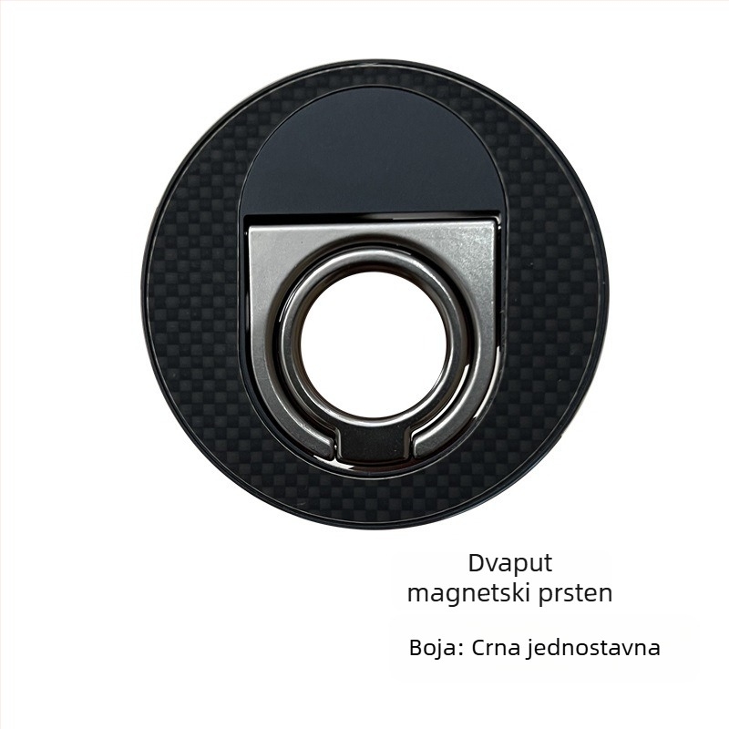 Magnetni držač za telefon s prstenom i dvostrukim preklopom, MagSafe, prenosni ručni nosač, univerzalna kompatibilnost s magnetnim kućištem, materijal: cinkova legura i Kevlar