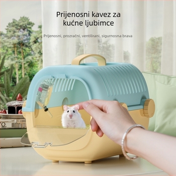Prijenosna putna kavez za mala kućna ljubimca, kavez za zlatnog hrčka, kavez za ptice, siguran prijevoznik otporan na bijeg