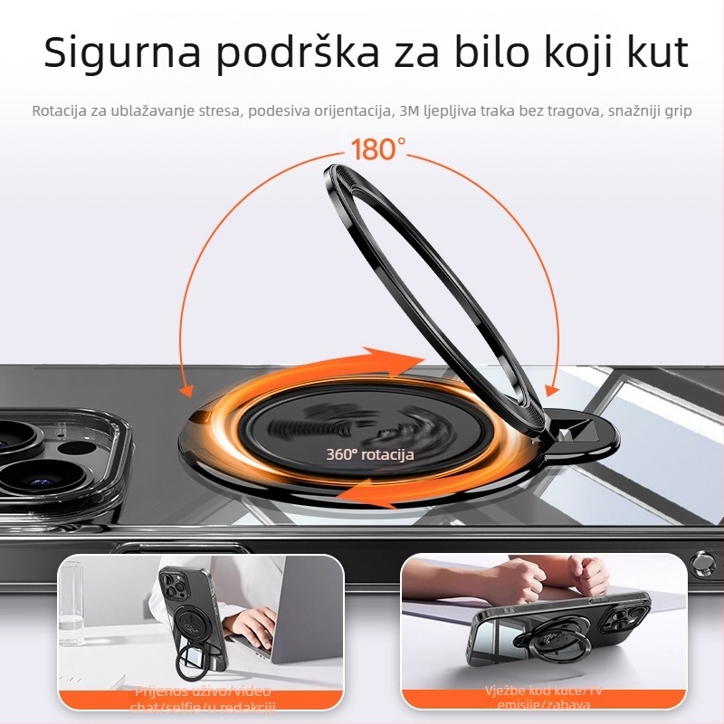 Sklopivi držač za telefon s rotirajućom univerzalnom stražnjom naljepnicom, materijal smola, podrška prilagodbi