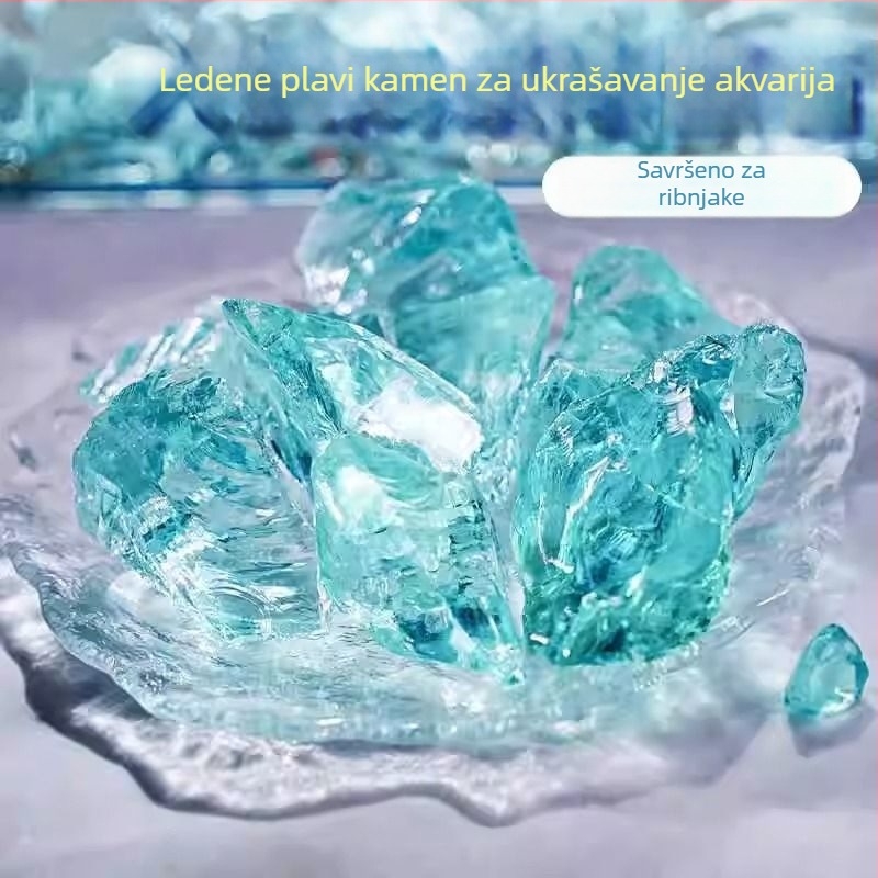 Kamenje za dno akvarija, kristalni kamen za podlogu, prozirni stakleni kamenovi, dekorativni ukras (Materijal: kristal)
