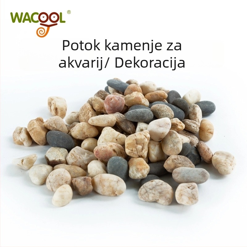 WACOOL prirodni kamen riječnog toka za akvarij s kornjačom – pejzažna dekoracija, 1,5 kg