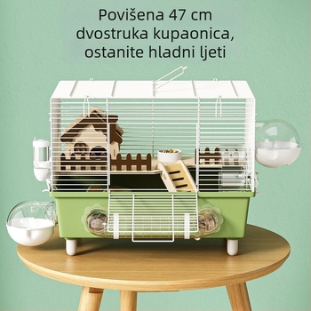 Kavez za hamster s dubokim pladnjem i integriranim dizajnom protiv curenja, čvrst i jednostavan za čišćenje