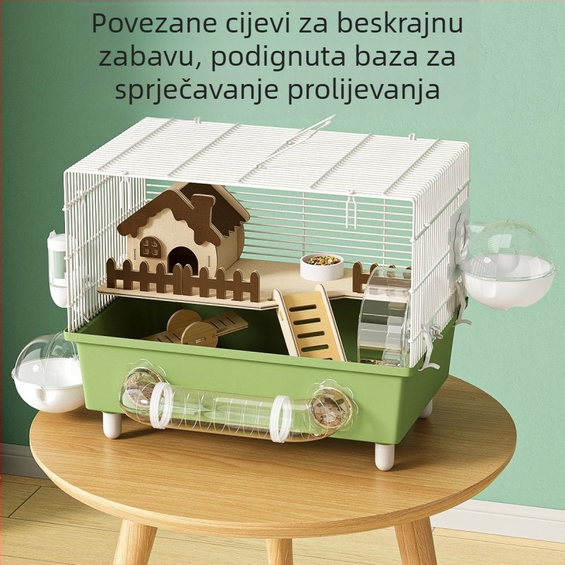 Kavez za hamster s dubokim pladnjem i integriranim dizajnom protiv curenja, čvrst i jednostavan za čišćenje