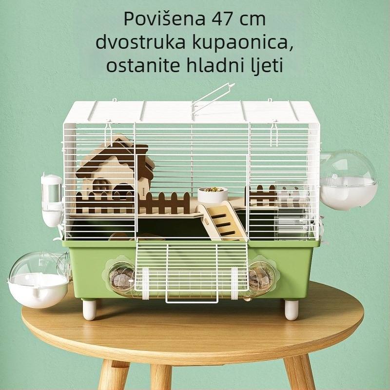 Kavez za hamster s dubokim pladnjem i integriranim dizajnom protiv curenja, čvrst i jednostavan za čišćenje