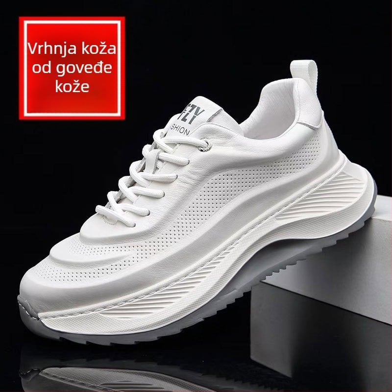 Muške tenisice od prave kože, vodootporne, s vezicama, đon od gume-pjene