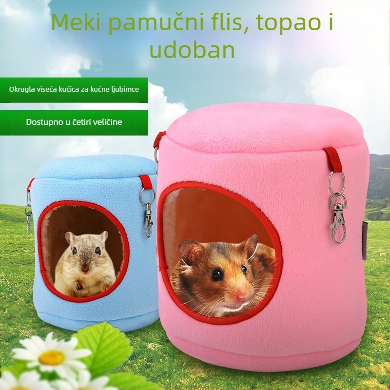 Pamukasto gnijezdo za hamster, viseće cilindrično gnijezdo, topli krevet za mala kućna ljubimca