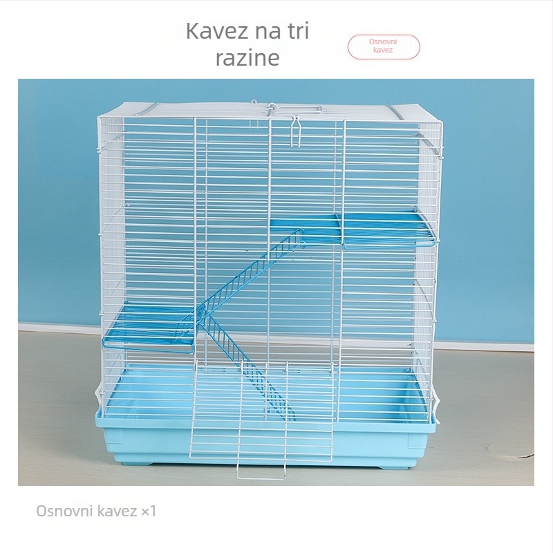 Kavez za hamstera — plastični, trostupanjski modulni dizajn, marka Son Favorite, podrijetlo Quanzhou, Fujian, pogodno za sve sezone