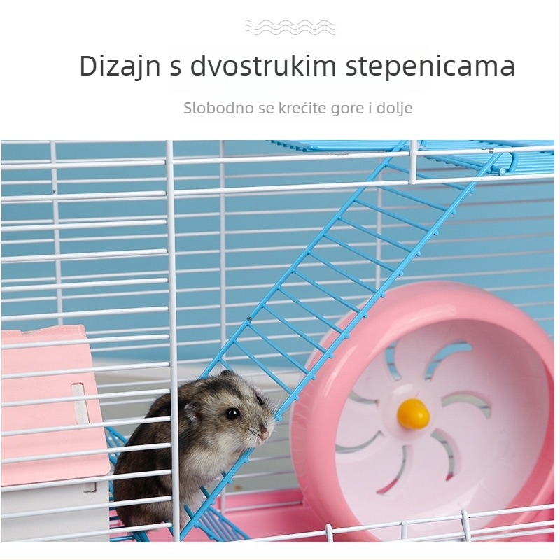 Kavez za hamstera — plastični, trostupanjski modulni dizajn, marka Son Favorite, podrijetlo Quanzhou, Fujian, pogodno za sve sezone