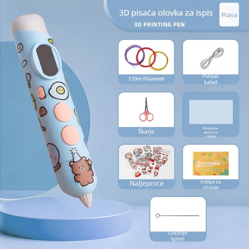Punjač, niskotemperaturna 3D pisaća olovka za djecu — kreativni alat za 3D crtanje s dugim vijekom trajanja