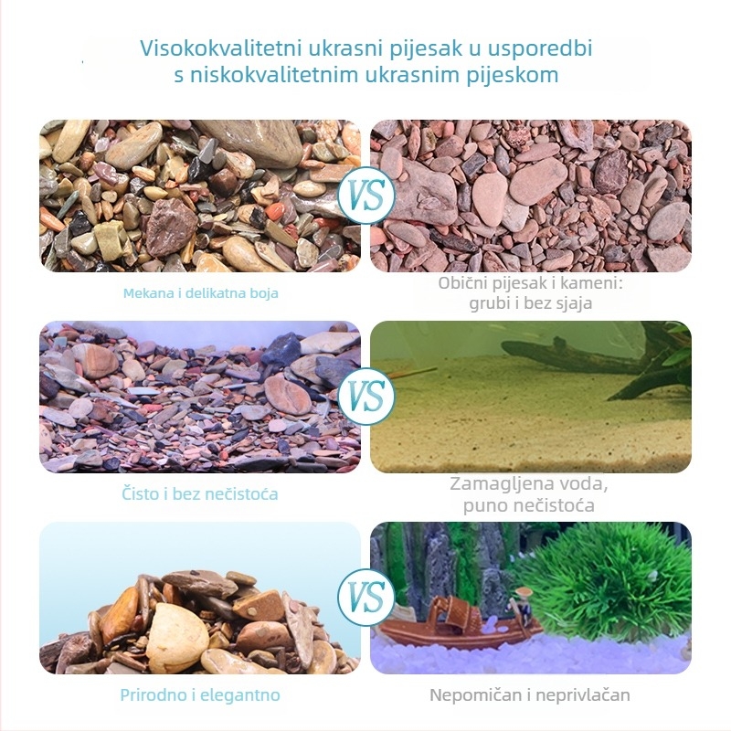 Stream Stone akvarijski pijesak za uređenje — donji pijesak za akvarije s ribama, 1 paket