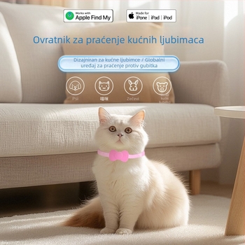 Lokalizator za kućne ljubimce s potpuno silikonskim kućištem protiv gubitka — Bluetooth 5.0, ABS kućište, 210 mAh baterija, težina 40 g