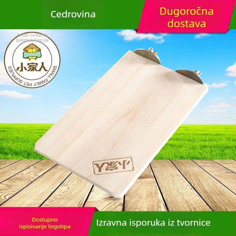 Drvena igračka za hamster Totoro, pravokutna platforma za skok, marka Small Family, težina 0,2 kg, za Totoro