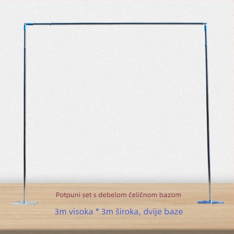 Vjenčani okvir za pozadinu sa nehrđajućim čeličnim cijevima i teleskopskim šipkama za pozornicu