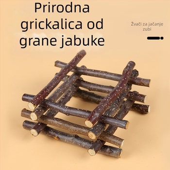 Drveni štapić za grickanje od jabukovog drveta za mala kućna ljubimca