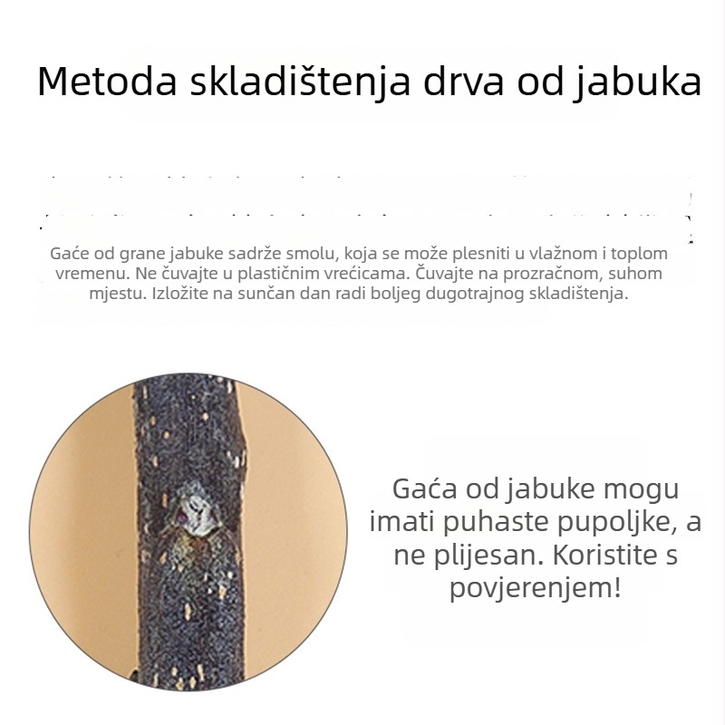 Drveni štapić za grickanje od jabukovog drveta za mala kućna ljubimca