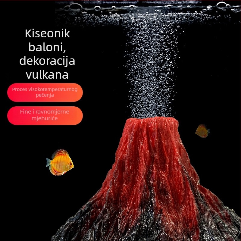 Dekorativni predmet akvarija od smole – simulirana vulkanska stijena, kameniti krajolik; 200 g; Xinli; stil 2020; za akvarij