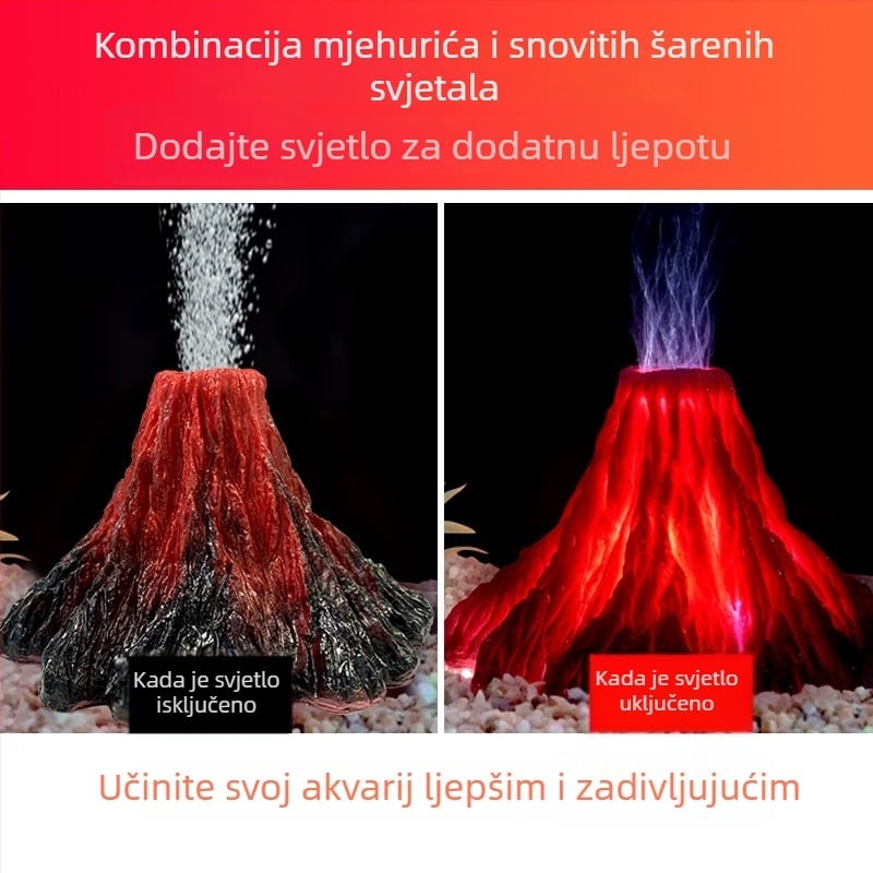 Dekorativni predmet akvarija od smole – simulirana vulkanska stijena, kameniti krajolik; 200 g; Xinli; stil 2020; za akvarij