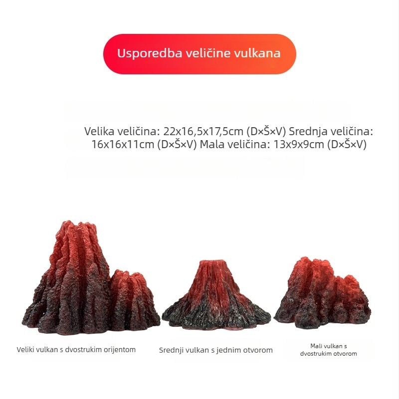 Dekorativni predmet akvarija od smole – simulirana vulkanska stijena, kameniti krajolik; 200 g; Xinli; stil 2020; za akvarij