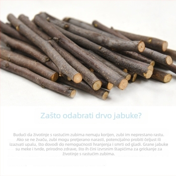Grane jabuke za grickanje hrčkima, zečevima, guinejskim svinjama, činčilama i vevericama – grickalica u Ziplock vrećici