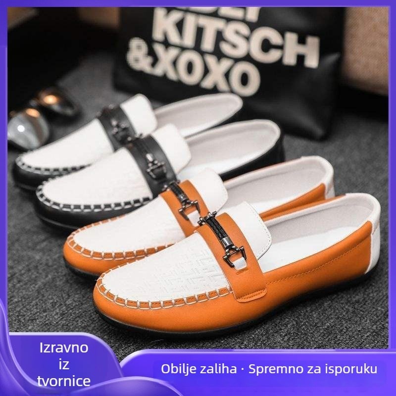 Muški jesenski loafersi - gornji dio PU+mreža, gumeni potplat, vezanje, niski profil, zaobljeni prst