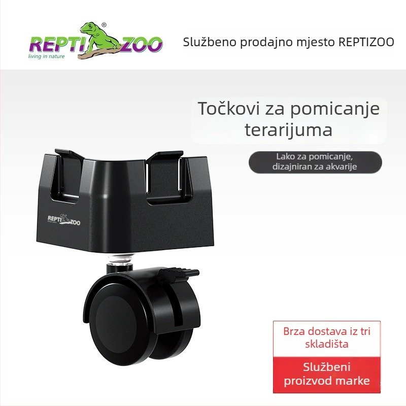 Reptizoo kolica za kutiju za uzgoj gmizavaca – tiha univerzalna kolica, materijal: ABS + željezo, težina 1 kg, oprema za akvarije