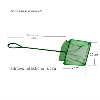 Kvadru ručna mreža za akvarij za ribice, pogodna za zlatne ribice i ukrasne ribice, težina 0,3 kg