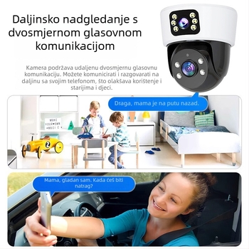 Sferična unutarnja kamera za nadzor s AI za pametan dom, 360° panoramski prikaz, 220V napajanje, automatska kompenzacija osvjetljenja, alarmna funkcija