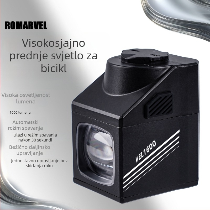 Romarvel prednje svjetlo za bicikl – 1600 lumena, bežično upravljanje, funkcija protiv zasljeplivanja, za noćnu vožnju cestovnim i planinskim biciklima