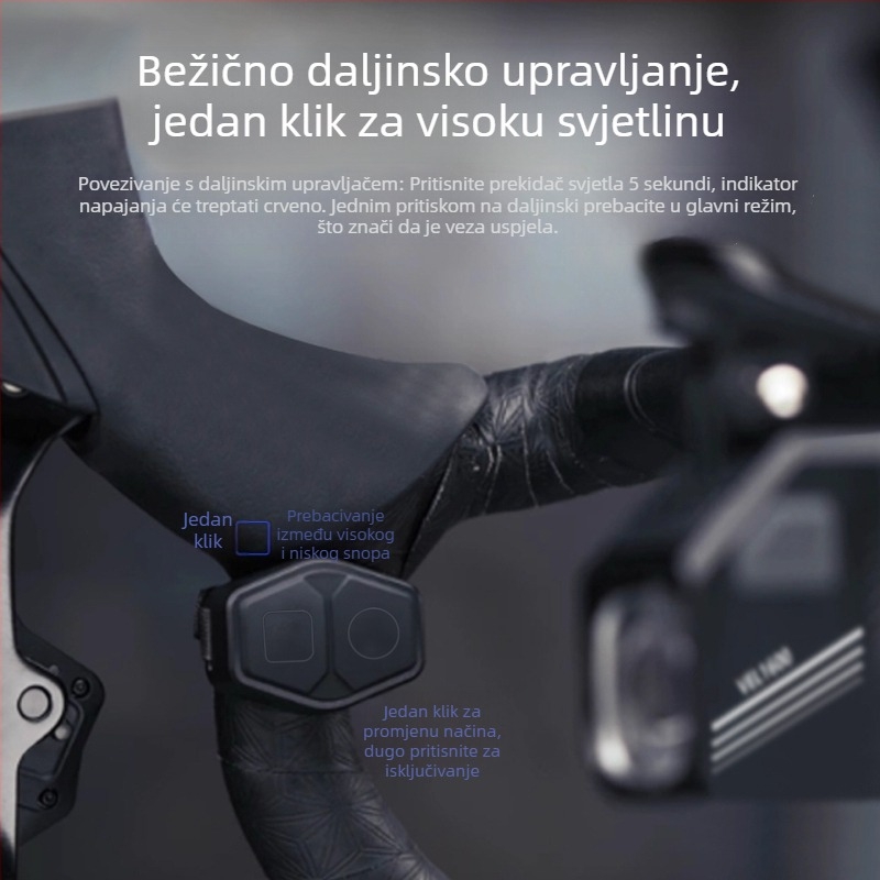 Romarvel prednje svjetlo za bicikl – 1600 lumena, bežično upravljanje, funkcija protiv zasljeplivanja, za noćnu vožnju cestovnim i planinskim biciklima