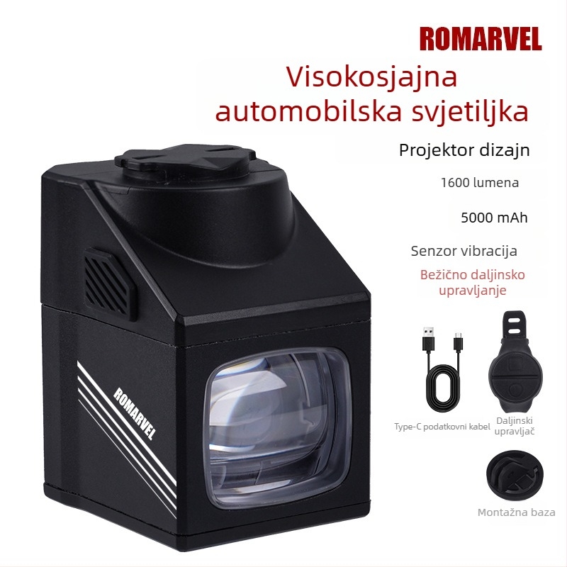 Romarvel prednje svjetlo za bicikl – 1600 lumena, bežično upravljanje, funkcija protiv zasljeplivanja, za noćnu vožnju cestovnim i planinskim biciklima