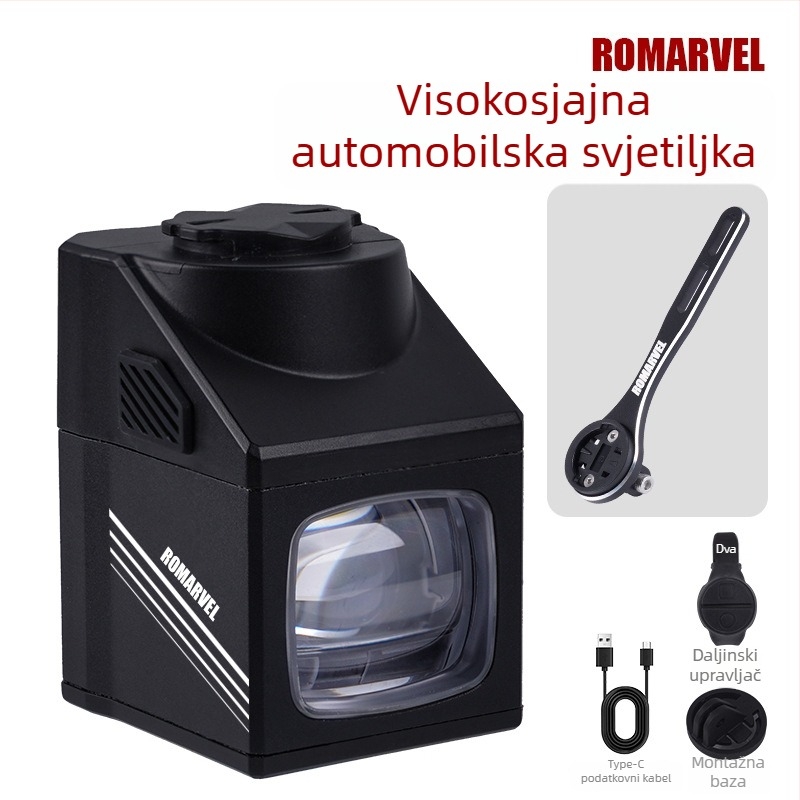 Romarvel prednje svjetlo za bicikl – 1600 lumena, bežično upravljanje, funkcija protiv zasljeplivanja, za noćnu vožnju cestovnim i planinskim biciklima