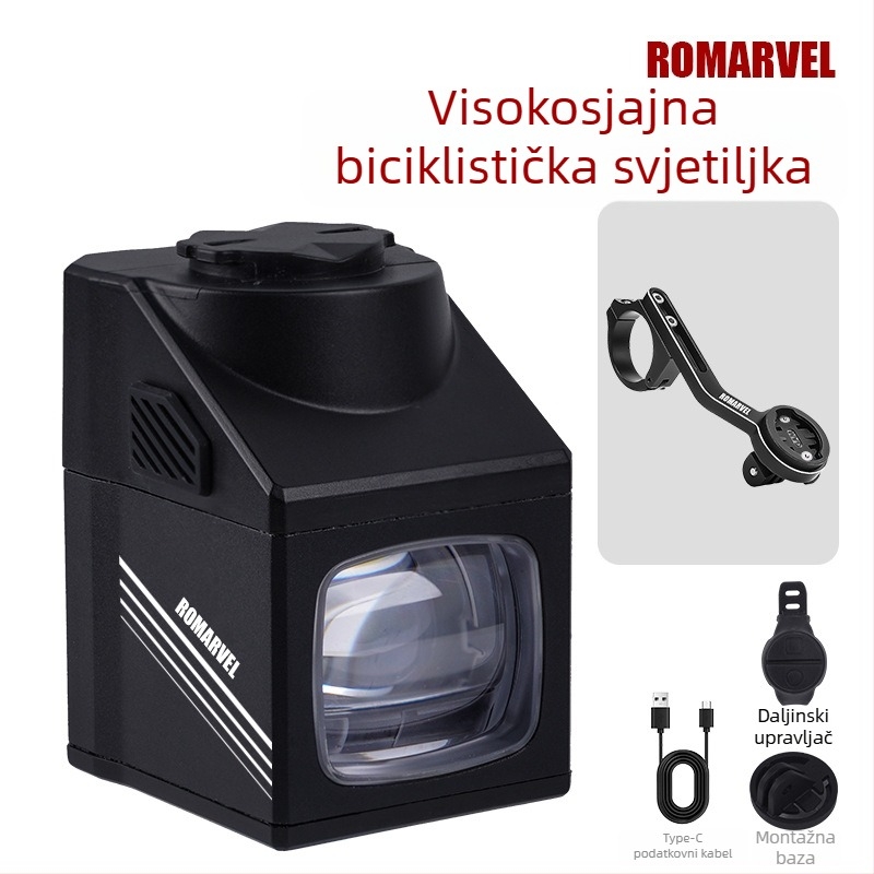 Romarvel prednje svjetlo za bicikl – 1600 lumena, bežično upravljanje, funkcija protiv zasljeplivanja, za noćnu vožnju cestovnim i planinskim biciklima