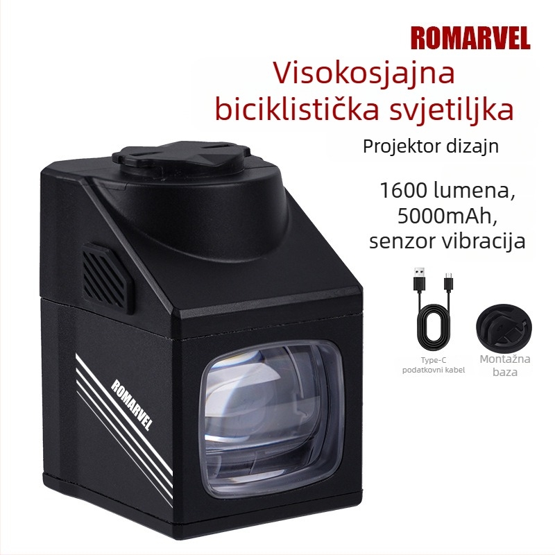 Romarvel prednje svjetlo za bicikl – 1600 lumena, bežično upravljanje, funkcija protiv zasljeplivanja, za noćnu vožnju cestovnim i planinskim biciklima