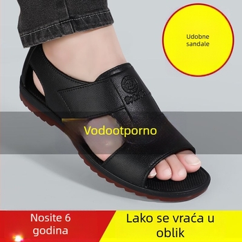 Muške plažne sandale s PVC gornjim dijelom i gumom na potplatu, protuklizne, prozračne, otvoreni prsti, casual sandale za plažu