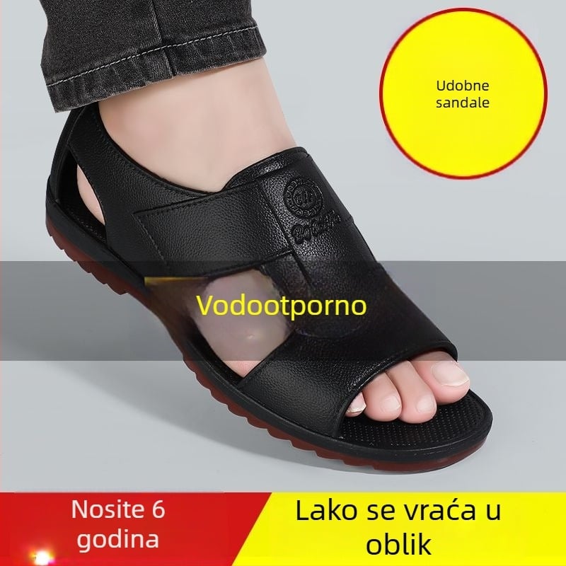 Muške plažne sandale s PVC gornjim dijelom i gumom na potplatu, protuklizne, prozračne, otvoreni prsti, casual sandale za plažu