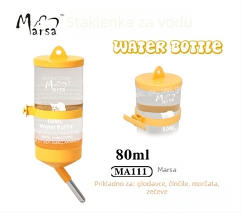Plastična pitna boca za male životinje, 80 ml kapacitet, Marsa Martha