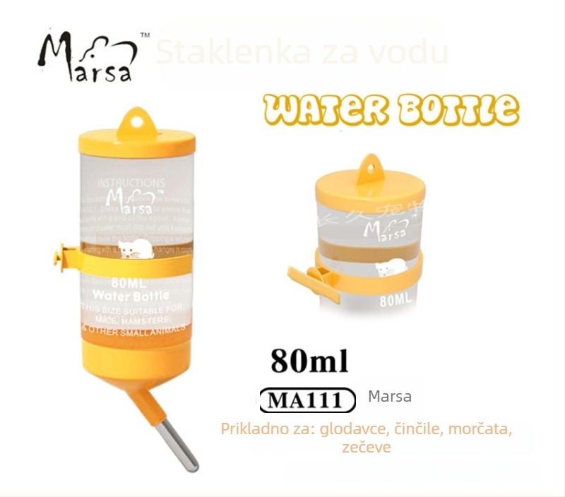 Plastična pitna boca za male životinje, 80 ml kapacitet, Marsa Martha