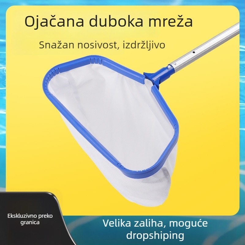 Skimmer mreža za bazen s odvojivim držalom, čišćenje lišća u dubokim vodama, najlon warp-knitted mreža, model DV-854
