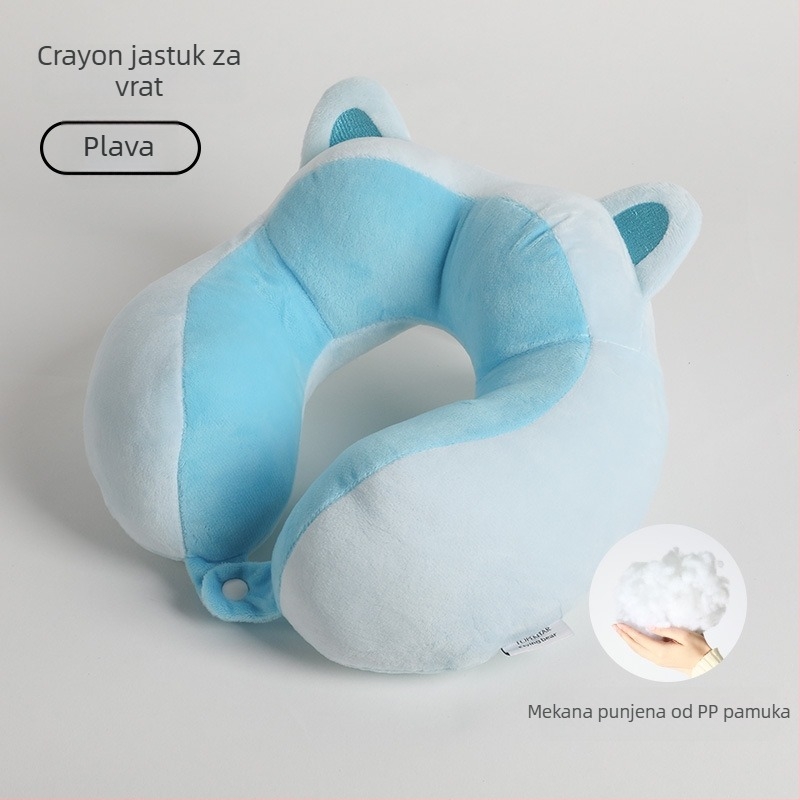 U-oblikovana jastučnica za vrat – crtić stil, prenosna za ured, kuću i putovanja; punilo: pamuk; jezgra od spandexa – super mekana; univerzalna prilagodba; težina ispod 0,5 kg