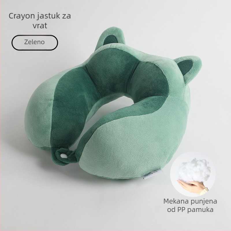 U-oblikovana jastučnica za vrat – crtić stil, prenosna za ured, kuću i putovanja; punilo: pamuk; jezgra od spandexa – super mekana; univerzalna prilagodba; težina ispod 0,5 kg