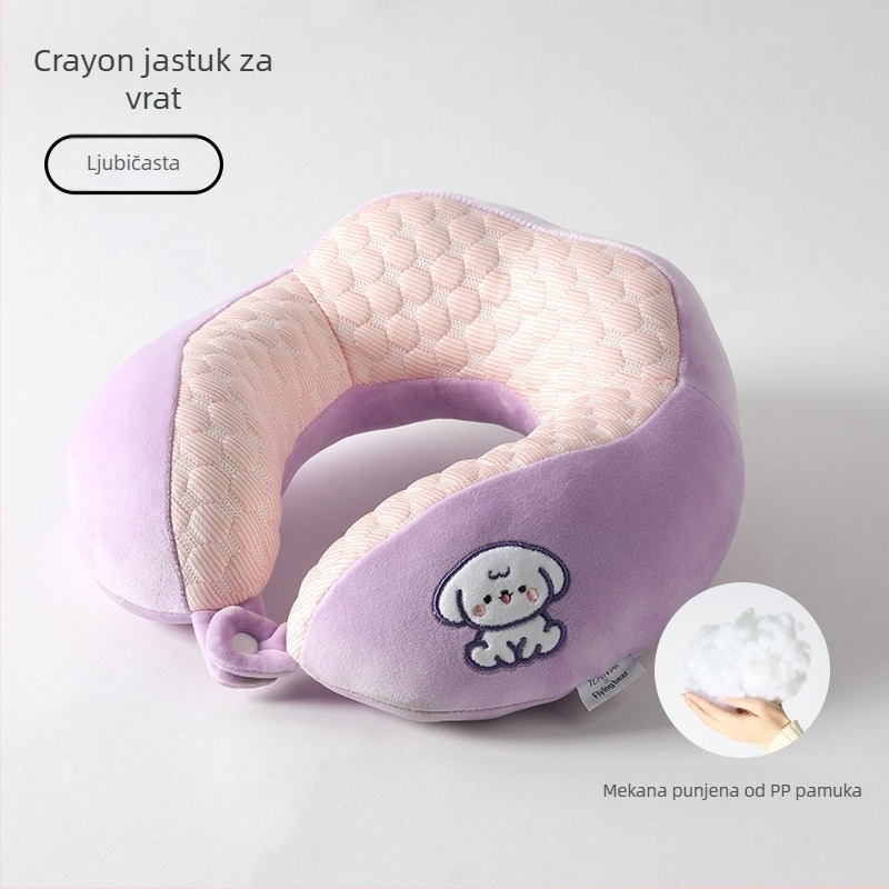 U-oblikovana jastučnica za vrat – crtić stil, prenosna za ured, kuću i putovanja; punilo: pamuk; jezgra od spandexa – super mekana; univerzalna prilagodba; težina ispod 0,5 kg