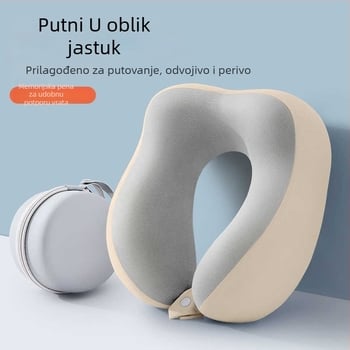 Memory pjena U-oblik putni jastuk s navlakom od mliječnog satena, težina do 0,5 kg, za odrasle