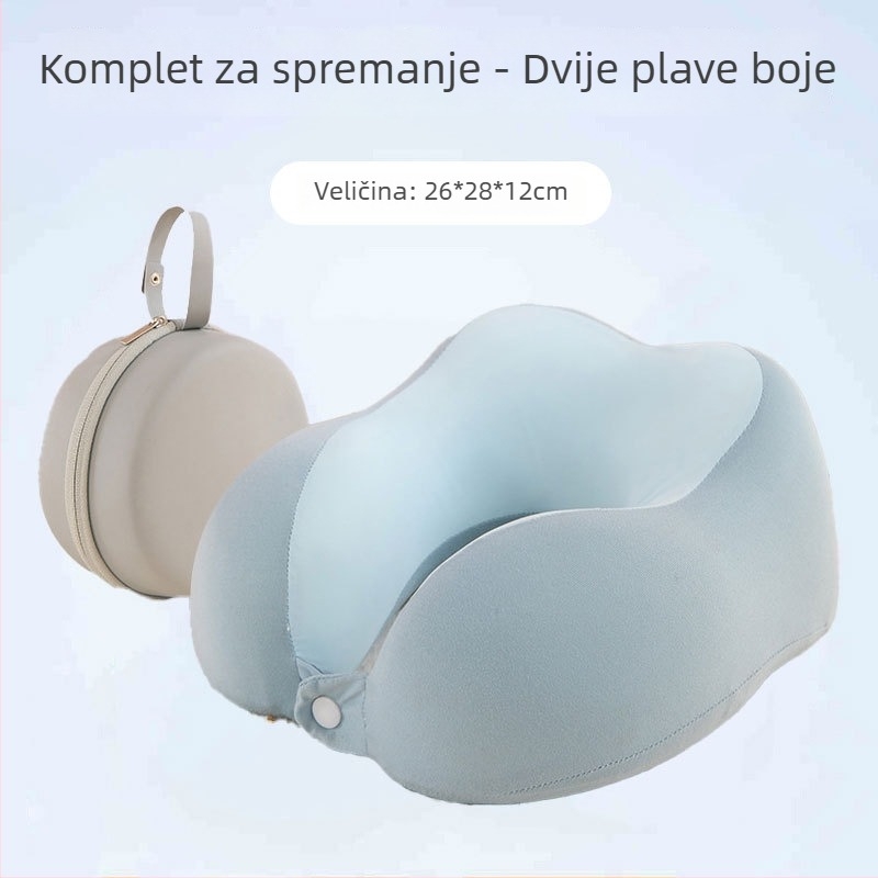 Memory pjena U-oblik putni jastuk s navlakom od mliječnog satena, težina do 0,5 kg, za odrasle