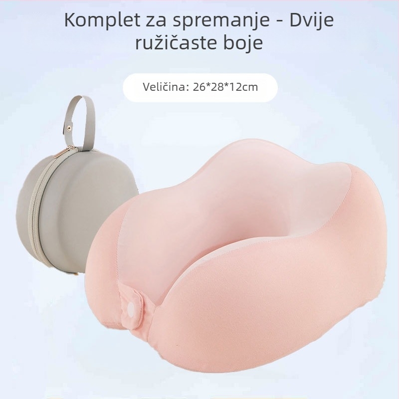 Memory pjena U-oblik putni jastuk s navlakom od mliječnog satena, težina do 0,5 kg, za odrasle