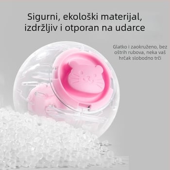 Set igračaka za hrčka – kugla za trčanje, tihi kotačić, PP materijal, ublažavanje stresa